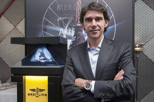 Aitor Karanka en la presentación del nuevo Navitimer Cosmonaut