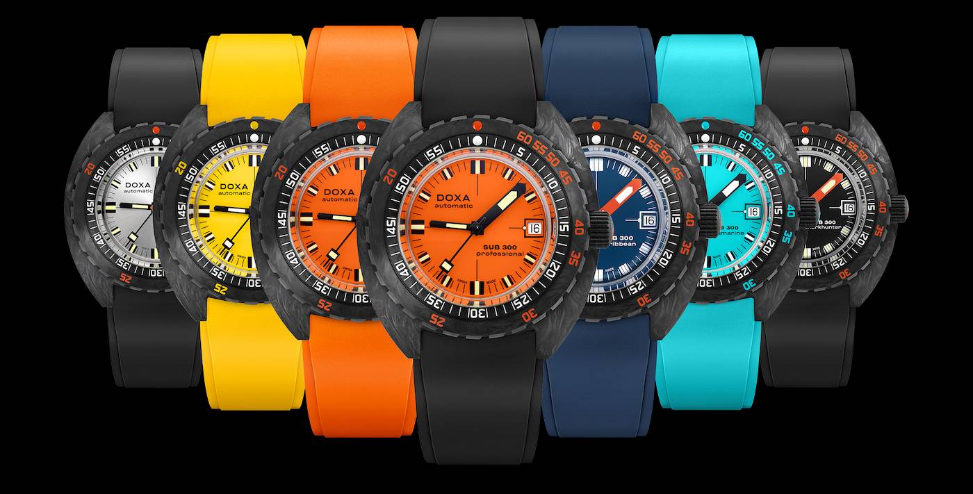 El Doxa SUB 300 carbon COSC abarca nuevos colores