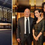 El CEO de Patrizio di Marco y el CEO de Gucci Timepieces & Jewelry, Michele Sofisti con Li Bingbing