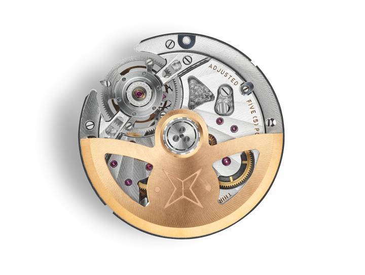 Tourbillon automático (28,00 mm) Tourbillon volante automático, el movimiento Seed VMF 3024 tiene numerosas ventajas. Equipado con un doble cañón, una jaula de titanio y un volante de inercia variable, sigue siendo esbelto, preciso y siempre robusto. Su masa oscilante de oro y sus excepcionales acabados lo convierten en un movimiento extraordinario.