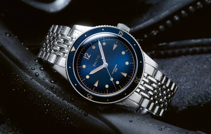 Con un precio de 580 € y un movimiento Miyota, el reloj de buceo Aquascaphe es uno de los más vendidos de Baltic.