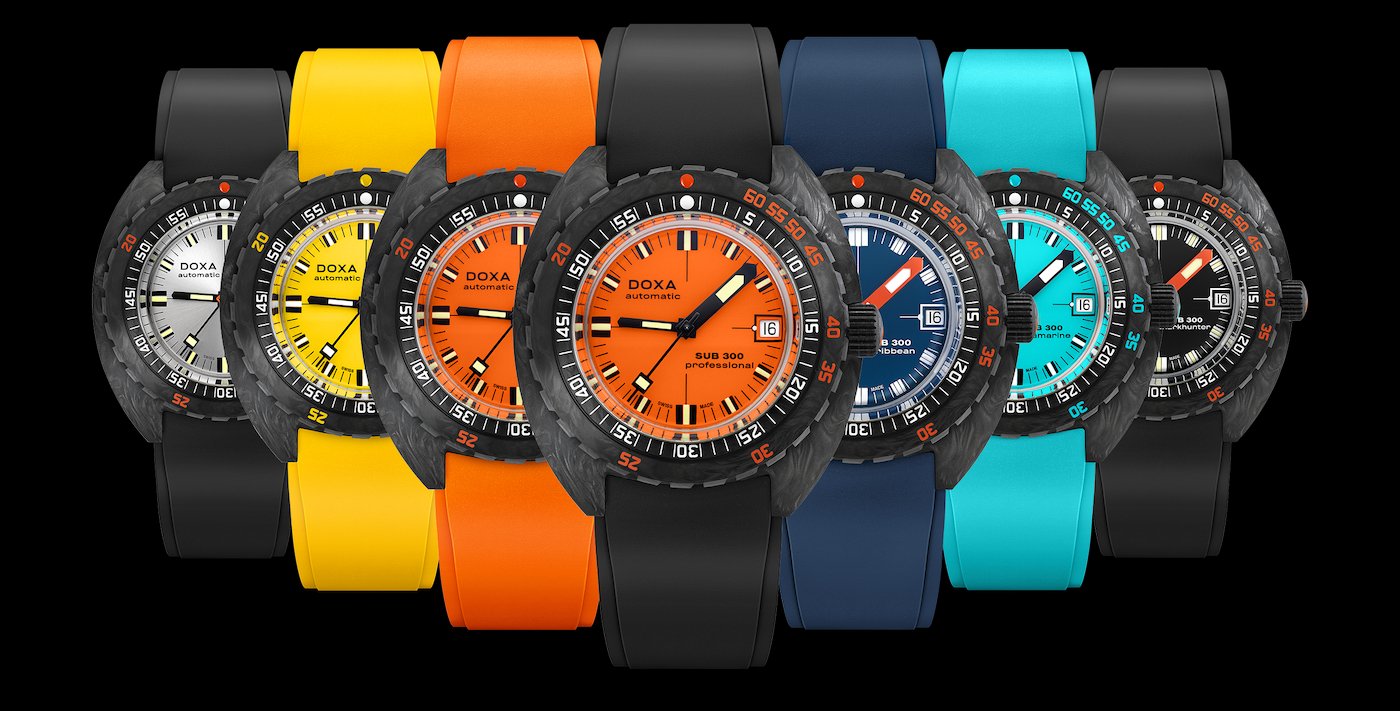El Doxa SUB 300 carbon COSC abarca nuevos colores