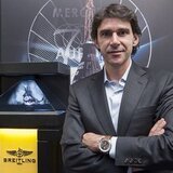 Aitor Karanka en la presentación del nuevo Navitimer Cosmonaut