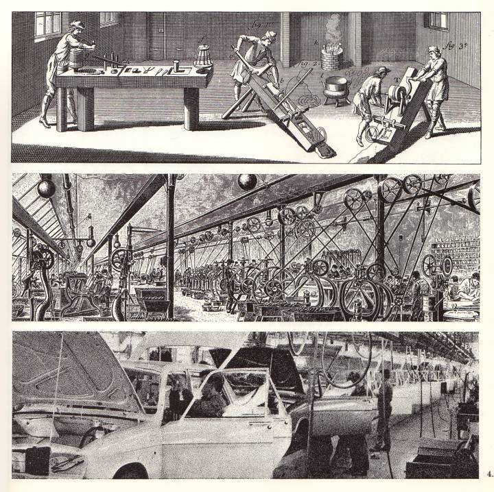 Micromégas dedicó seis números más a Le Temps dans l'industrie (El tiempo en la industria), publicado entre 1965 y 1968. Aquí, una serie de ilustraciones representan la evolución de los medios de producción desde la producción artesanal hasta la industrialización y la sobreproducción. Según Micromégas, la era de la superproducción “podría durar un siglo”, pero en 1965 los autores preveían dos problemas graves que resolver: “la revalorización gradual de las poblaciones desfavorecidas, que representan las tres cuartas partes de la raza humana” y “cómo sustituir una economía basada en la expansión ciega por una economía basada en la economía de los recursos naturales”. Hoy, ésta es literalmente la cuestión candente de nuestro tiempo.