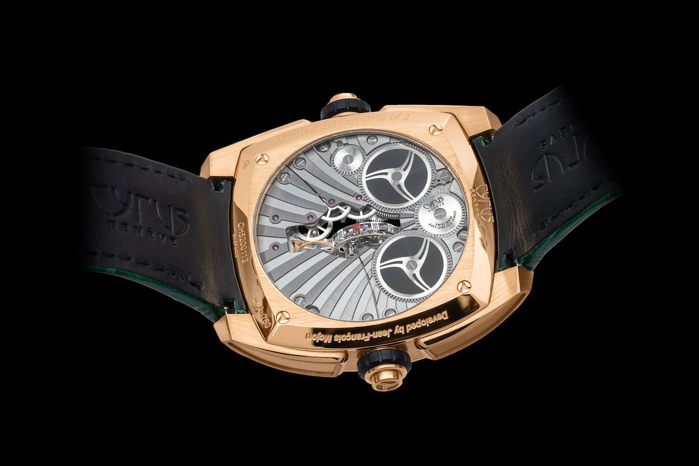 Cyrus Klepcys Vertical Skeleton Tourbillon Malachite en dos piezas únicamente