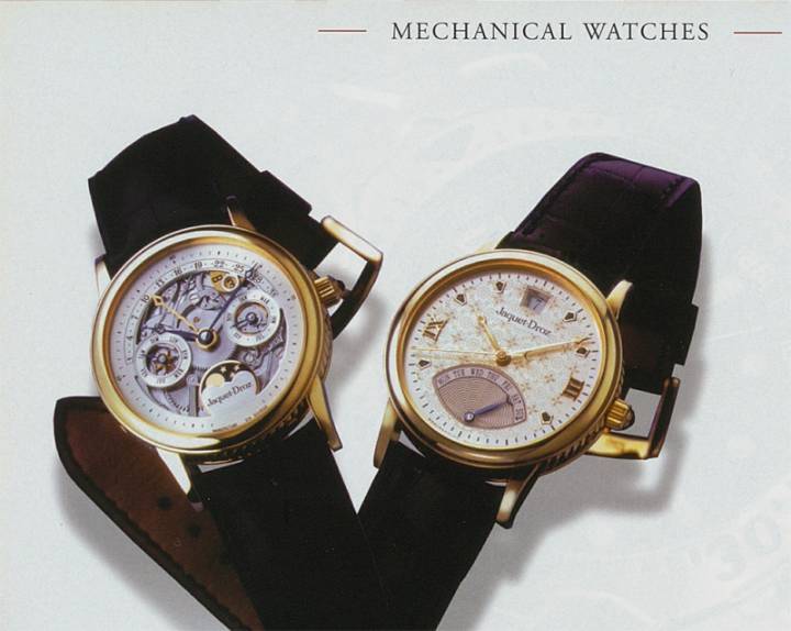 Un Skeleton Automatic Perpetual Calendar, con mes y luna retrógrados, y el reloj «Tapisserie», con fecha y mes retrógrados, ambos publicados en Europa Star 4/1999, antes de que la marca se vendiera al Swatch Group.