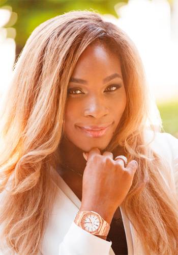 Serena Williams llevando un Royal Oak de 37mm en oro rosa de Audemars Piguet