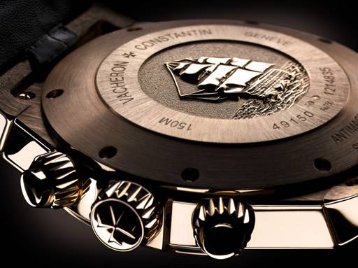 El reverso de la caja del Vacheron Constantin Overseas Chronograph Perpetual Calendar