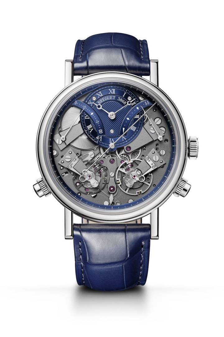 «Breguet Blue» adorna el Tradition Chronographe Indépendant 7077