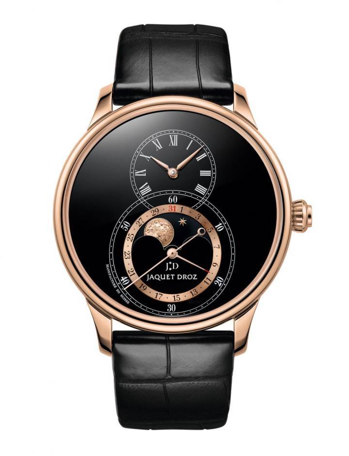 JAQUET DROZ GRANDE SECONDE MOON BLACK ENAMEL