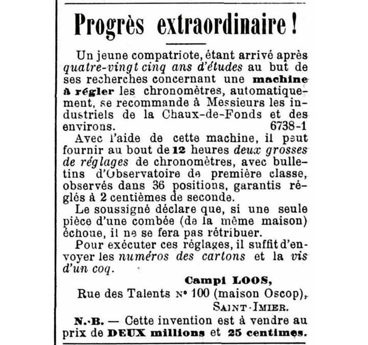 El anuncio satírico “Campi Loos” L'Impartial (1889)