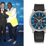 Izquierda: Ryan Seacrest vistiendo un Zenith en American Idol - Derecha: el Zenith Captain Winsor Chronograph