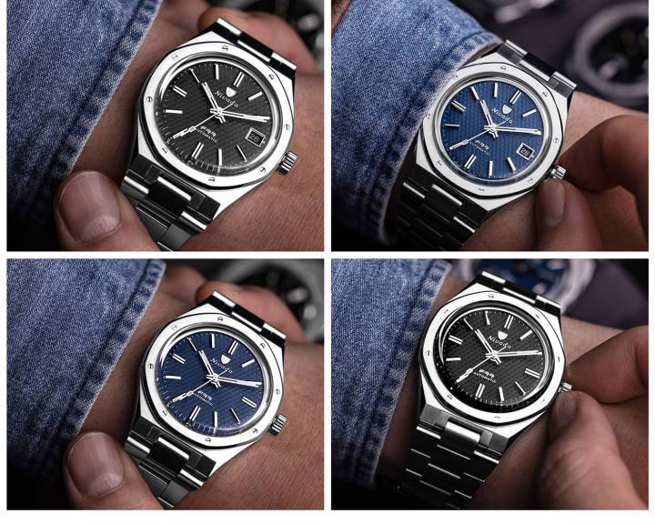 Aprovechando la tendencia de los relojes de acero con pulseras integradas, Nivada Grenchen ha reeditado un modelo de 37 mm de 1977. El F77 tiene un precio de poco más de 1000 CHF y estuvo disponible para pedidos por adelantado durante 77 horas.