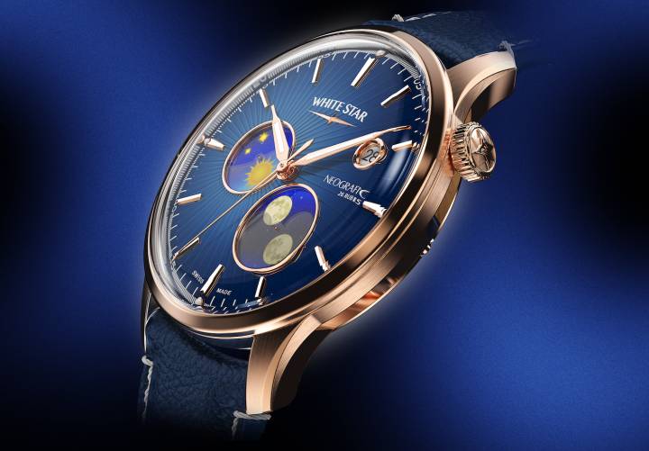 El Neografic es un reloj de fase lunar inspirado en un modelo creado en 1953.