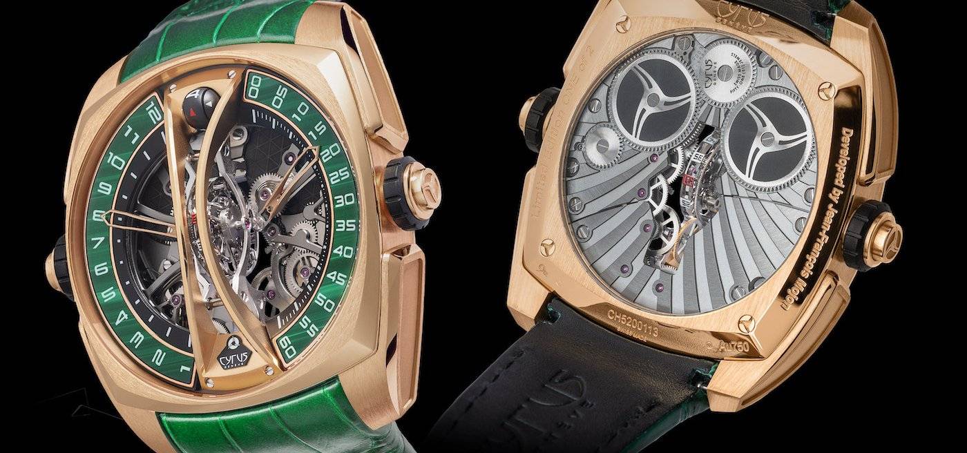 Cyrus Klepcys Vertical Skeleton Tourbillon Malachite en dos piezas únicamente