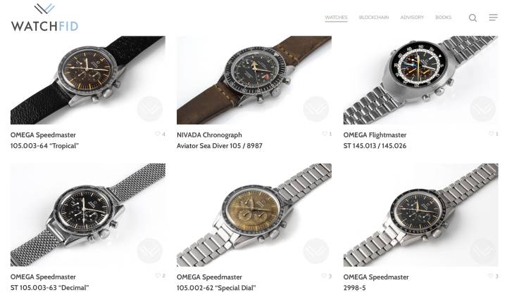 Ejemplos de relojes de colección a la venta en la plataforma