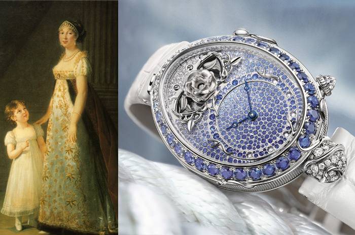 Izquierda: Caroline Murat, Reina de Naples - Derecha: Pieza No.8973 Reine de Naples de Breguet