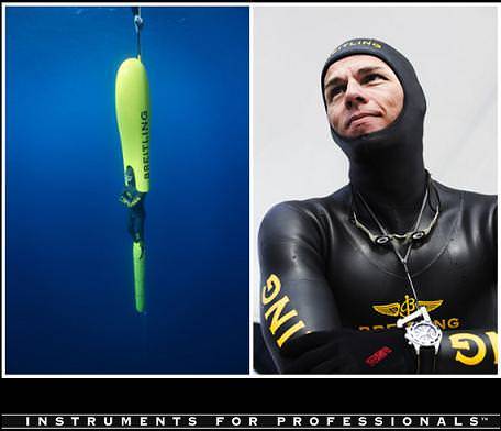 Herbert Nitch aspira al récord de los 800 pies en apnea con la complicidad de Breitling
