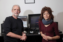 Walter Murch, izquierda, y su cineasta protegida Sara Fgaier