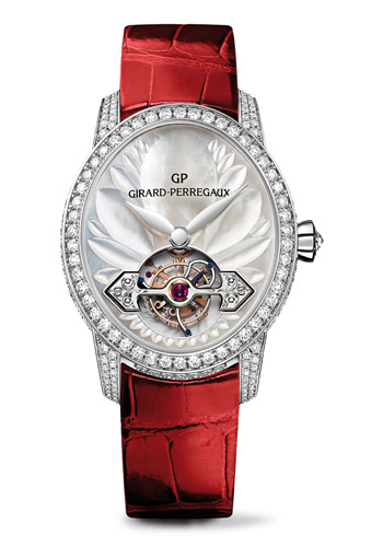 Cat's Eye Tourbillon con Puente de Oro (Correa Roja) de Girard-Perregaux