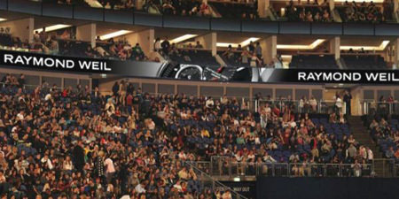 Publicidad de Raymond Weil en el SSE Hydro de Glasgow