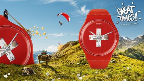 Promo para la colección de Swatch GRÜEZI ALL!