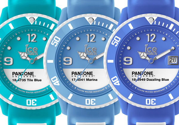 PANTONE UNIVERSETM TILE BLUE, MARINE y DAZZLING BLUE de Ice-Watch