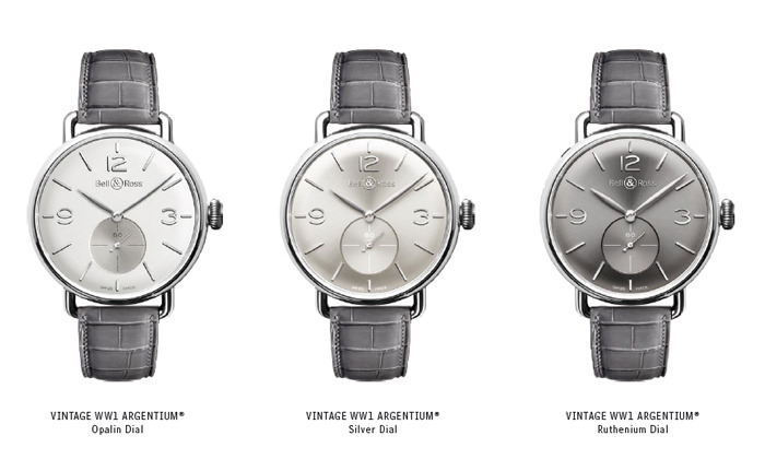 El Bell & Ross Vintage WW1 Argentium® viene con variedad de esferas.