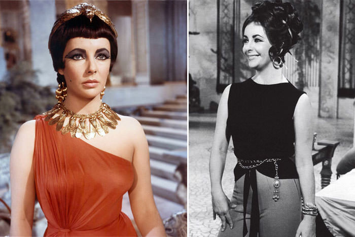 Elizabeth Taylor llevando Bulgari en el set de CLEOPATRA (1963)