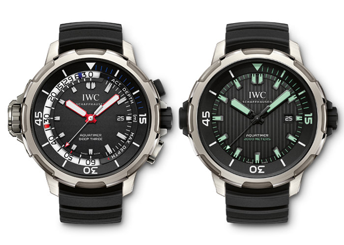  Izquierda: Aquatimer Deep Three de IWC - Derecha: Aquatimer Automatic 2000 de IWC