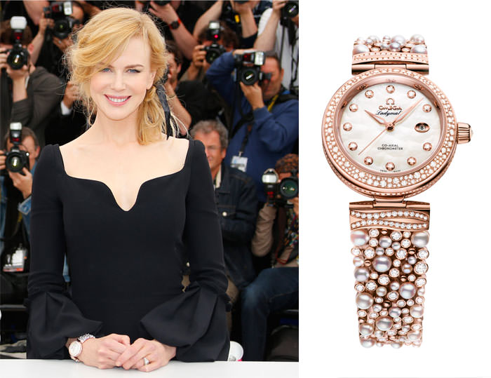 Nicole Kidman luciendo el nuevo Omega Ladymatic Diamonds and Pearls 