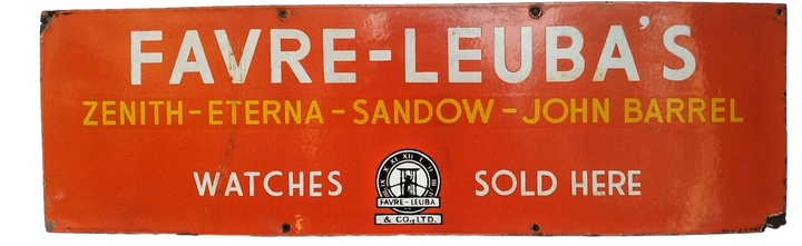 Favre-Leuba's tin signboard