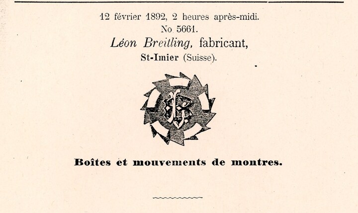 El logotipo original de “rueda de pilares” de Léon Breitling.
