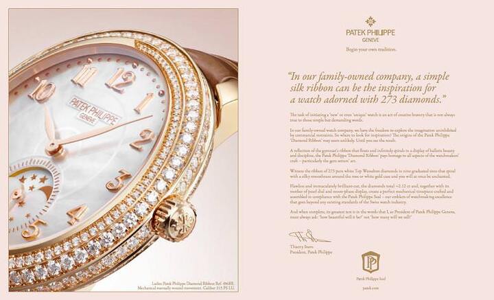La nueva campaña impresa ilustrada con el Diamond Ribbon de Patek Philippe, ref. 4968
